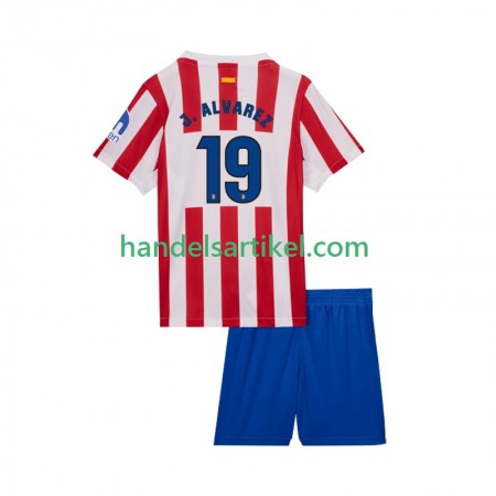 Atlético Madrid Julian Alvarez 19 Kinder Heim Trikotsatz 2025/26 Kurzarm
